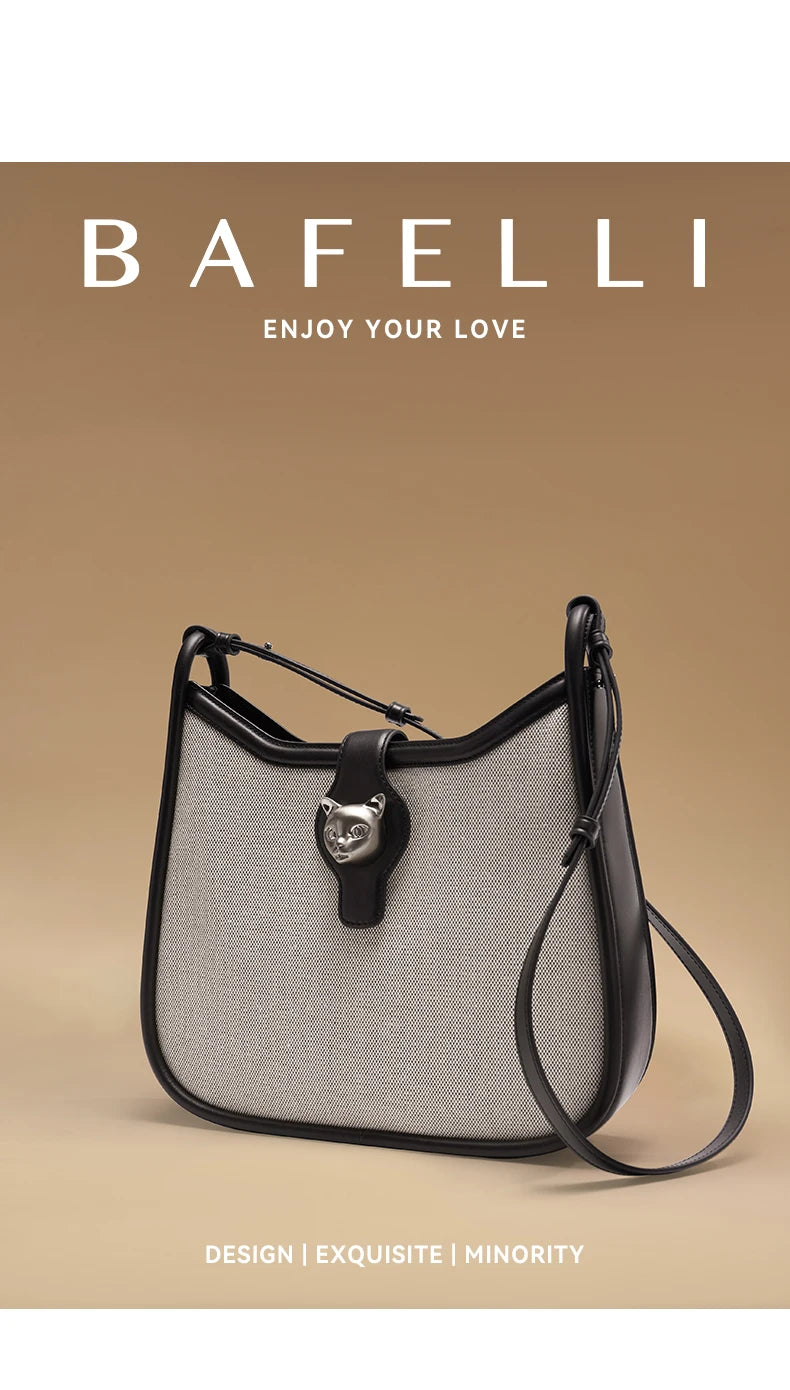 BAFELLI 2025 CAT LUXURY BRAND NEW WOMEN'S SHOULDER BAG TRENDING RETRO STYLE VINTAGE CROSSBODY PURSE UNISEX MESSENGER BAGS