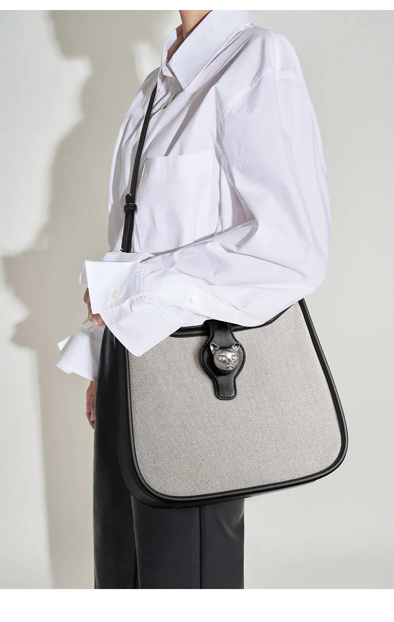 BAFELLI 2025 CAT LUXURY BRAND NEW WOMEN'S SHOULDER BAG TRENDING RETRO STYLE VINTAGE CROSSBODY PURSE UNISEX MESSENGER BAGS