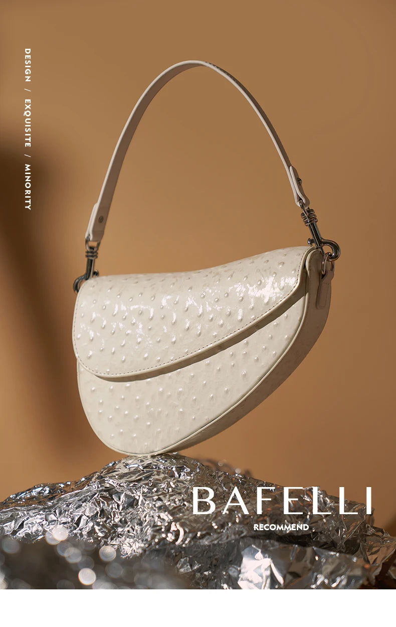 BAFELLI 2025 WOMEN'S NEW HANDBAG SADDLE ORIGINAL LUXURY DESIGNER BRAND EVENING BAGS SHOULDER FASHION FEMALE PURSE CROSSBODY