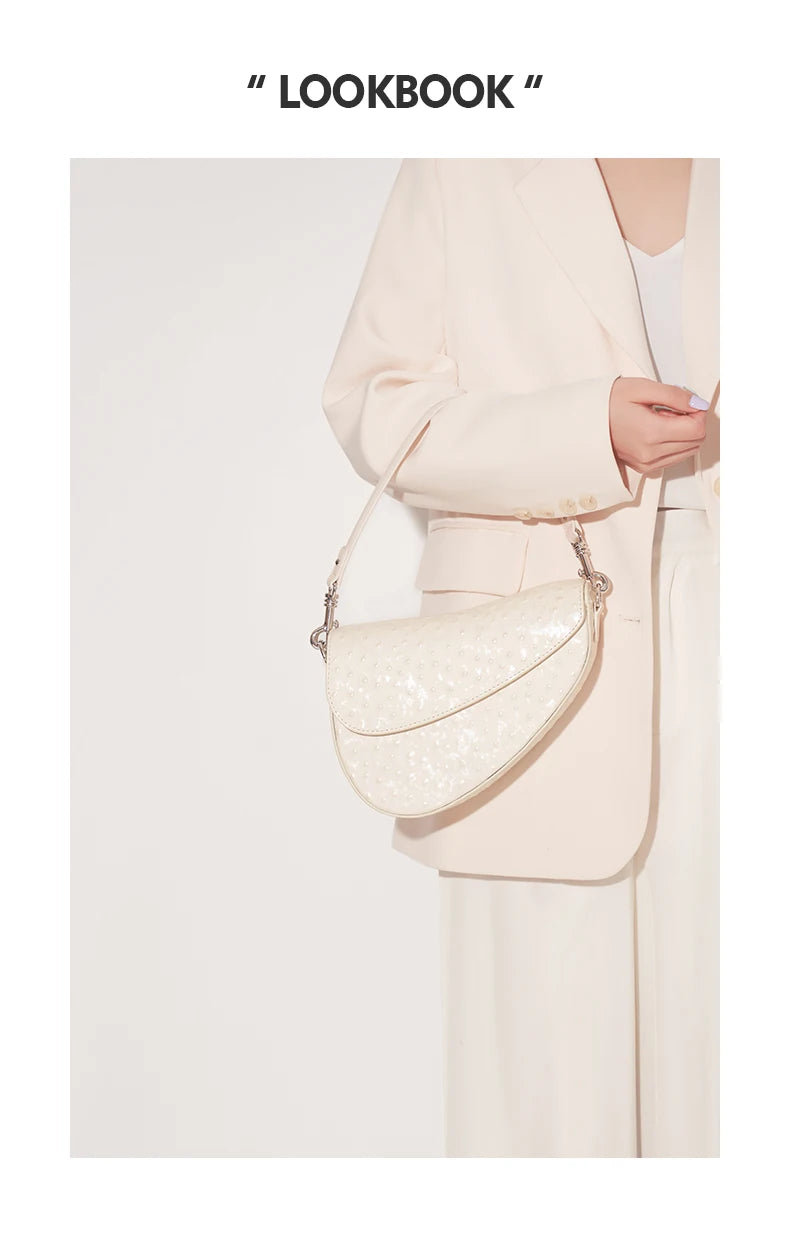 BAFELLI 2025 WOMEN'S NEW HANDBAG SADDLE ORIGINAL LUXURY DESIGNER BRAND EVENING BAGS SHOULDER FASHION FEMALE PURSE CROSSBODY