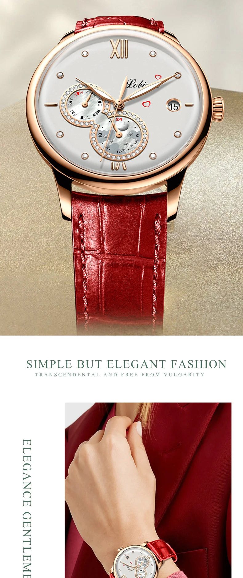 Lobinni 2021 Luxury Women Watches Top Brand  Automatic Mechanical Watch Waterproof Ladies Bracelet Wristwatch Female Clock