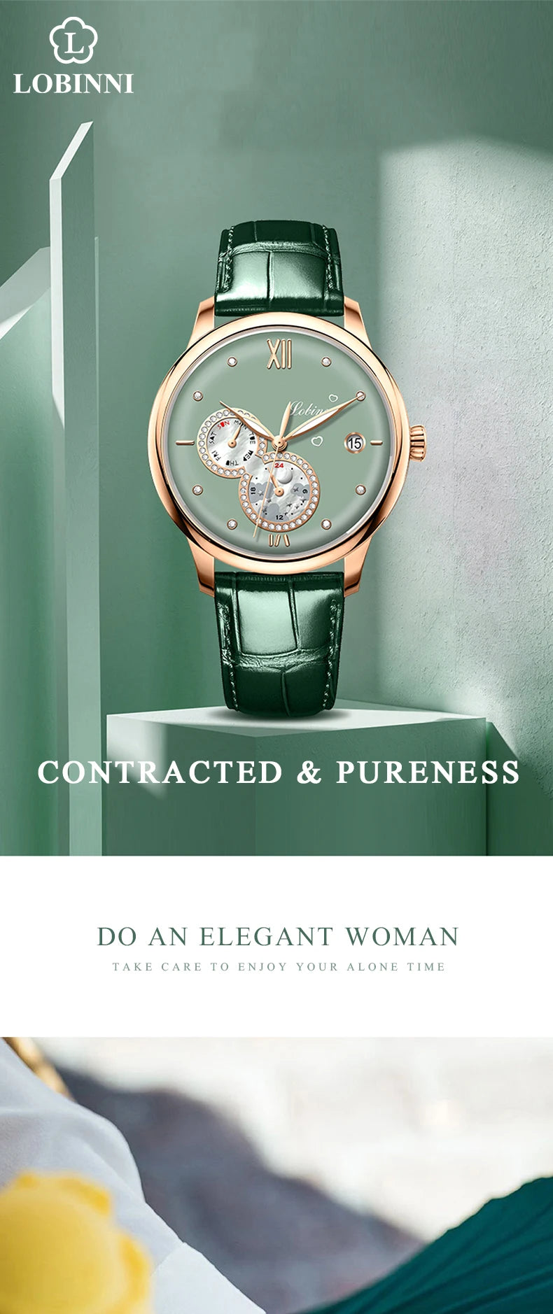 Lobinni 2021 Luxury Women Watches Top Brand  Automatic Mechanical Watch Waterproof Ladies Bracelet Wristwatch Female Clock