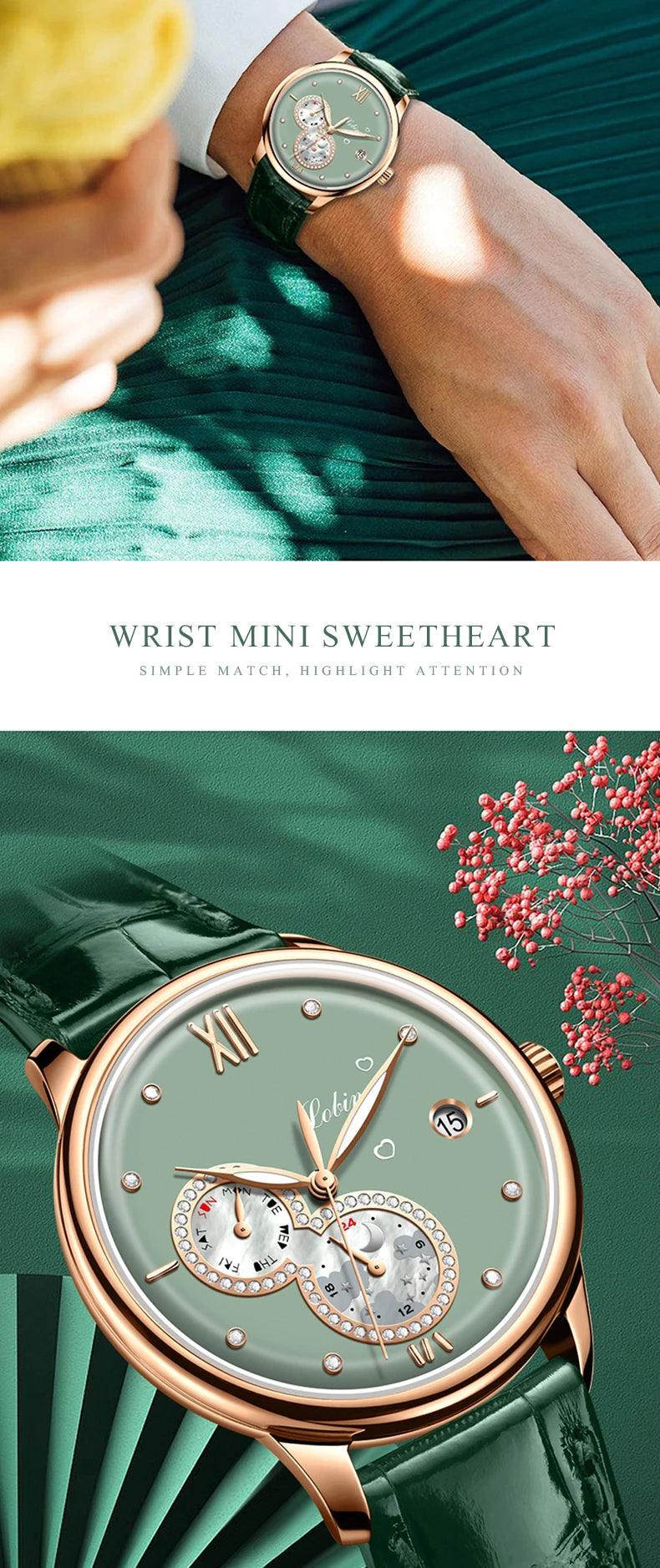 Lobinni 2021 Luxury Women Watches Top Brand  Automatic Mechanical Watch Waterproof Ladies Bracelet Wristwatch Female Clock