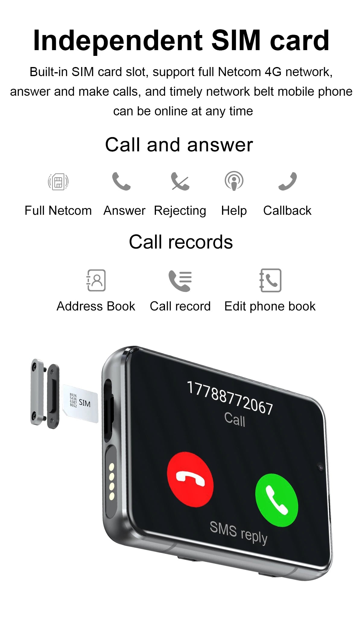 New S999 4G SmartWatch Quad Core Android OS Watch 4GB RAM 64GB ROM 2.88 Inch HD Screen Smartwatch Double Cameras 2300mAh Battery