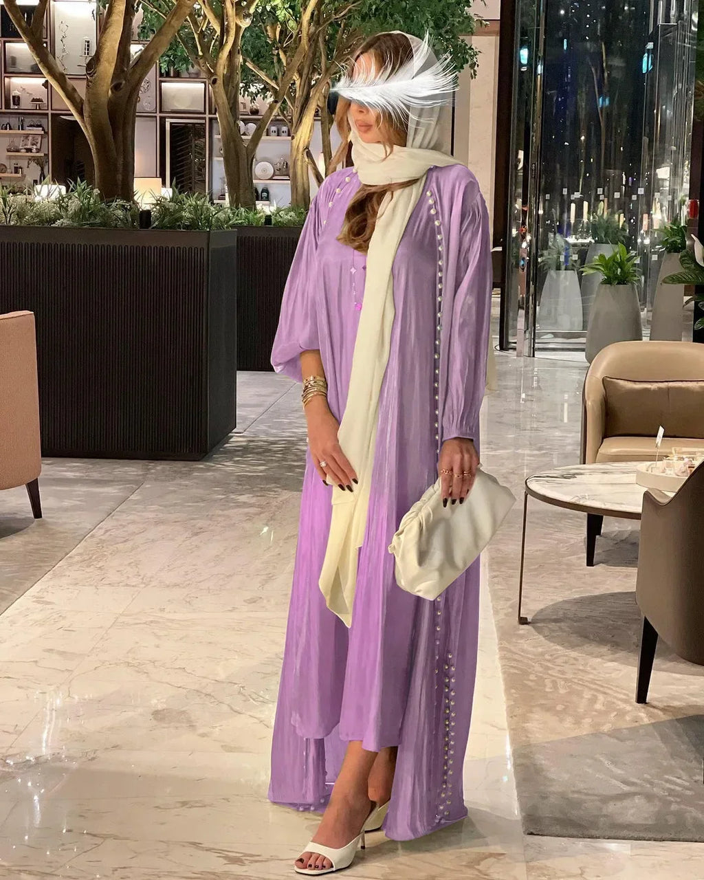 2025 Caftan Muslim Abaya Women Dress 2 Piece Set Abayas Gowns Dubai Arabic Silk Satin Kimono Cardigan Robe Outwear Autumn