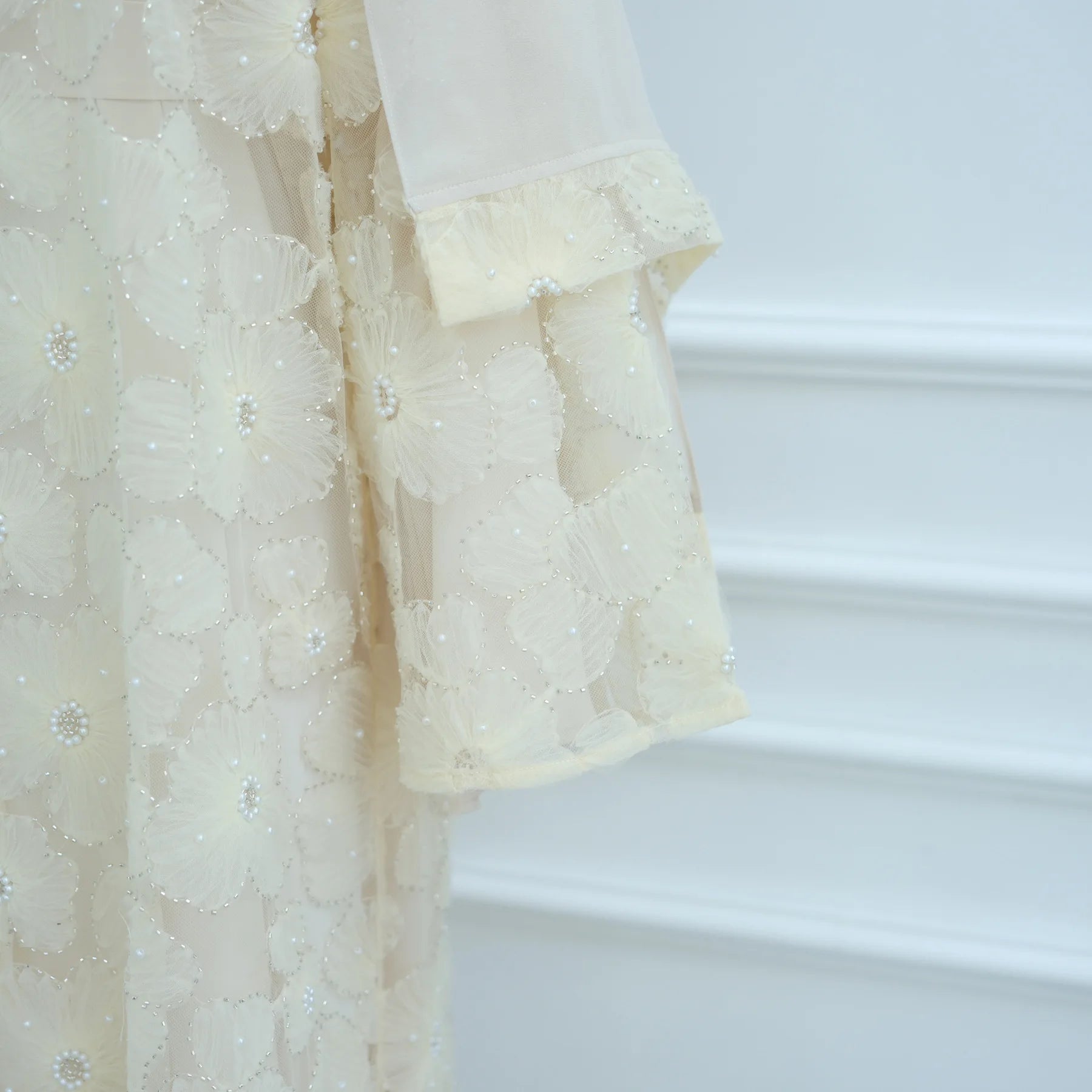 Luxury Dubai Lace Beads Cardigan Muslim Sets Women Hijab Abaya Kimono Jalabiya Ramadan Turkey Kaftan Robe Islam Clothing Caftan