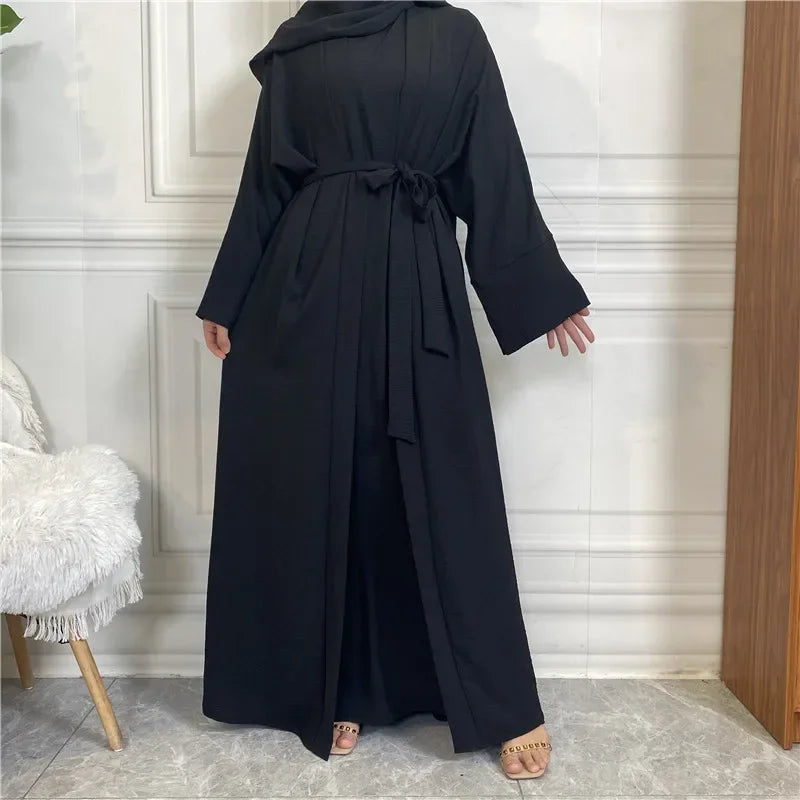 Muslim Fashion Hijab Dubai Abaya Long Dresses Women with Sashes Islam Clothing Abaya African Dresses for Women Musulman Djellaba