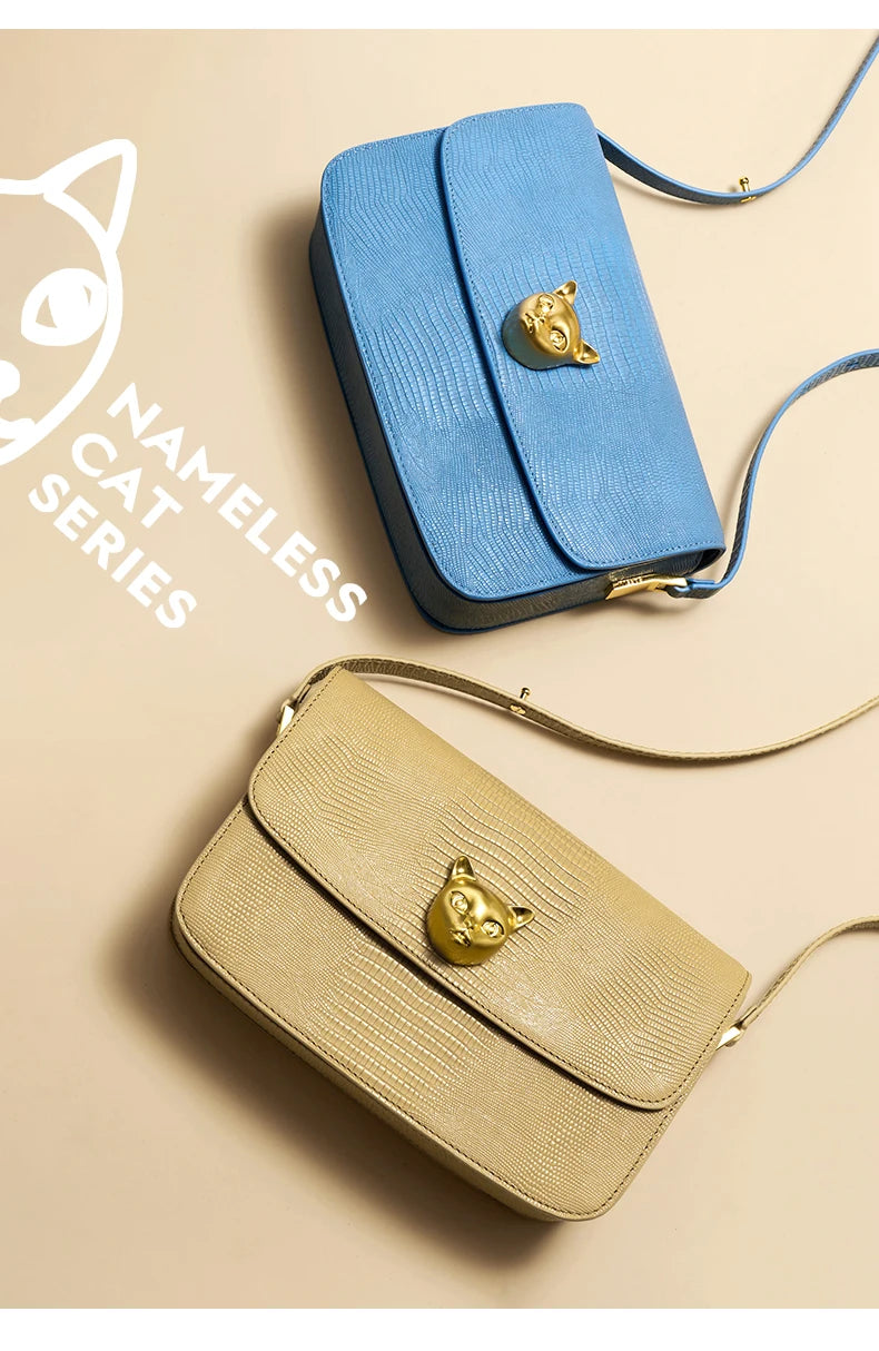 BAFELLI 2025 NEW TREND BOXY MESSAGE BAG LEATHER CAT WOMEN'S CROSSBODY FEMALE SHOULDER PURSE STYLISH FASHION LUXURY DESIGNER