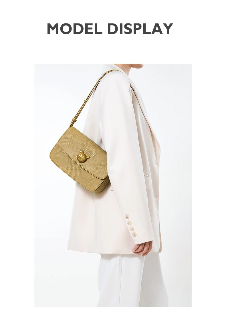 BAFELLI 2025 NEW TREND BOXY MESSAGE BAG LEATHER CAT WOMEN'S CROSSBODY FEMALE SHOULDER PURSE STYLISH FASHION LUXURY DESIGNER