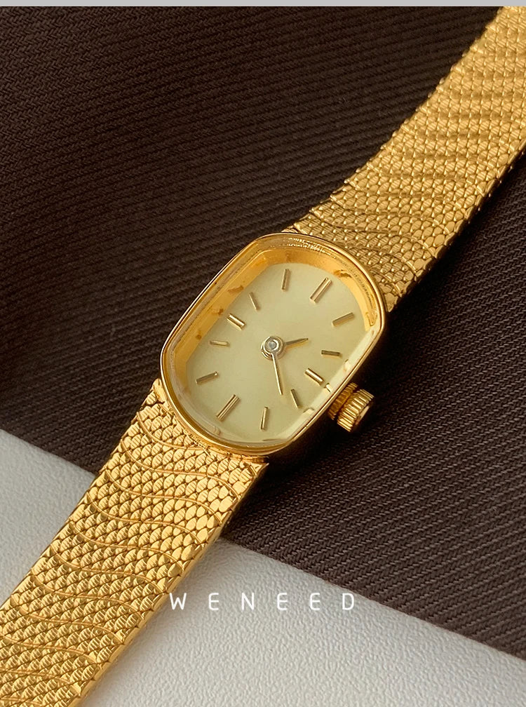 Watch for women light luxury niche small gold watch 2025 new retro small exquisite women's quartz watch