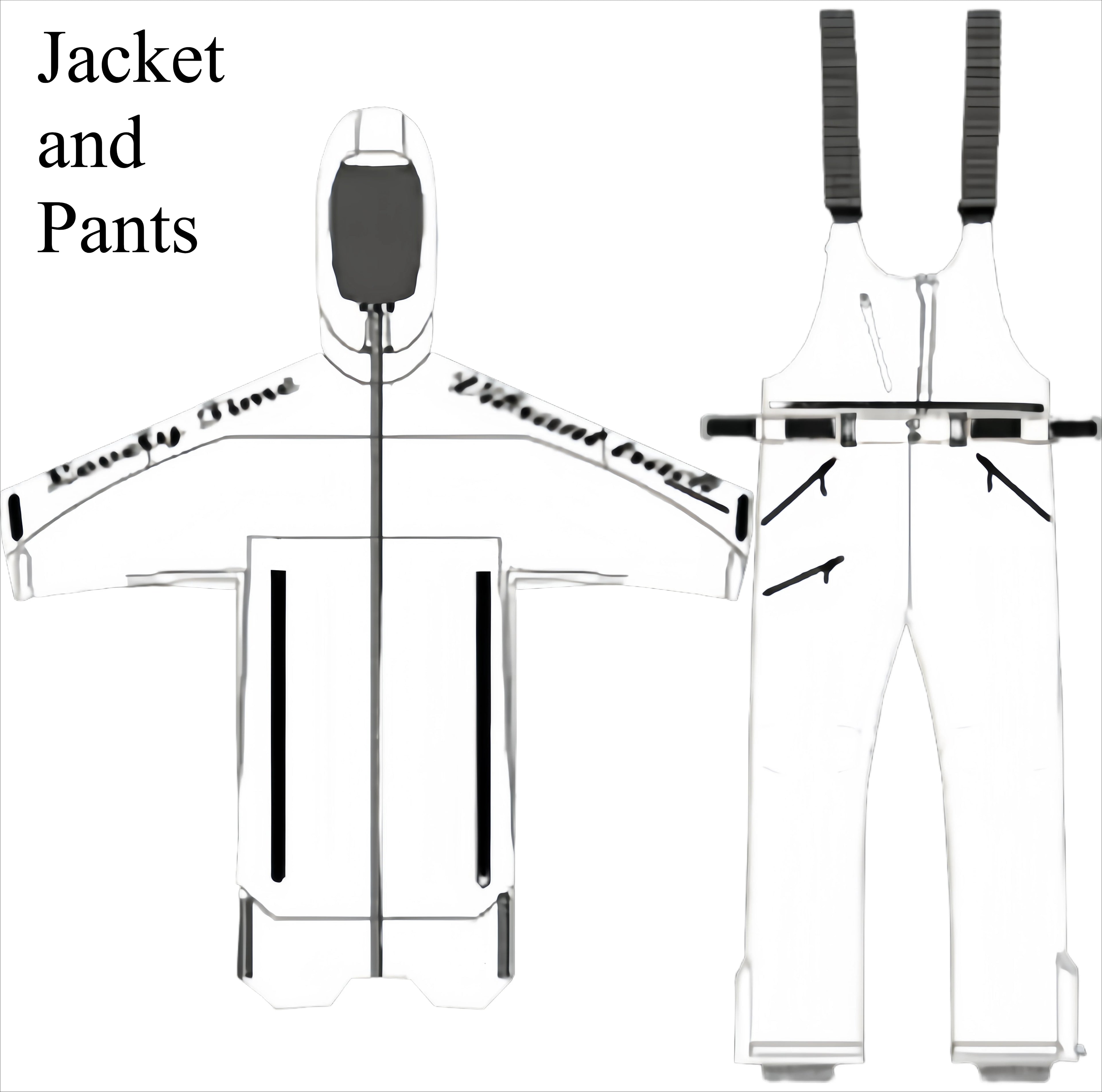 New Women's Waterproof Ski Suit Set Winter Sports Unisex White Clothes Fashion Print Snow Jacket Adjustable Shoulder Strap Pants