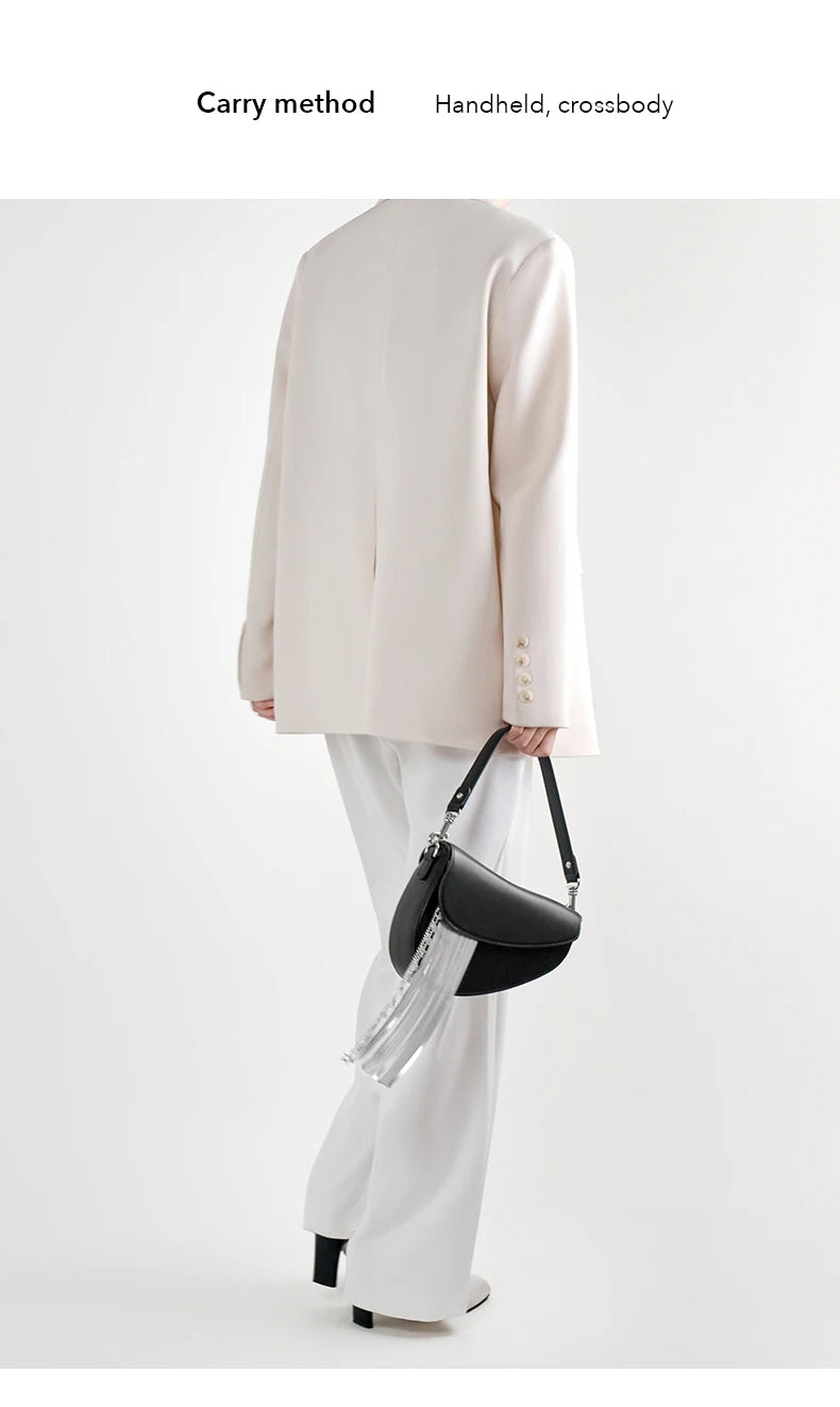 BAFELLI 2025 NEW LUXURY WOMAN BAGS LEATHER STYLISH INDIVIDUALITY FASHION TASSELS PURSE SHOULDER CROSSBODY HANDBAGS FEMALE SADDLE