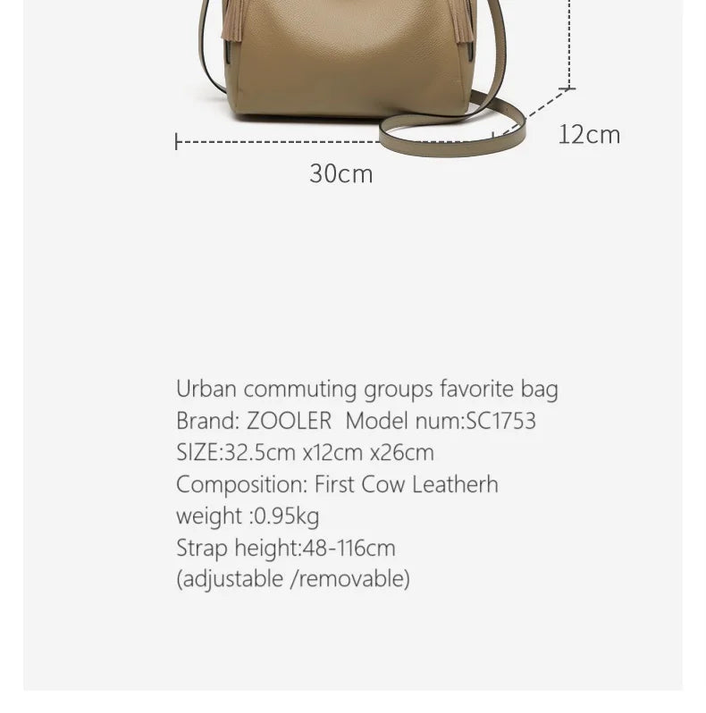 Limited Bag ZOOLER Brand Women Genuine Leather Shoulder Bags Female Leather Handbag Purses Cow Skin Bag Elegant Style #SC1753