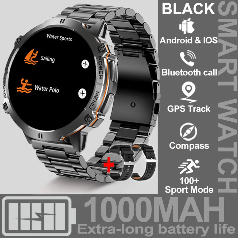 For XIAOMI 1000MAH endurance Sport Smart Watch Men 1.73-inch HD Screen GPS tracker Compass Bluetooth Call Waterproof Smart Watch