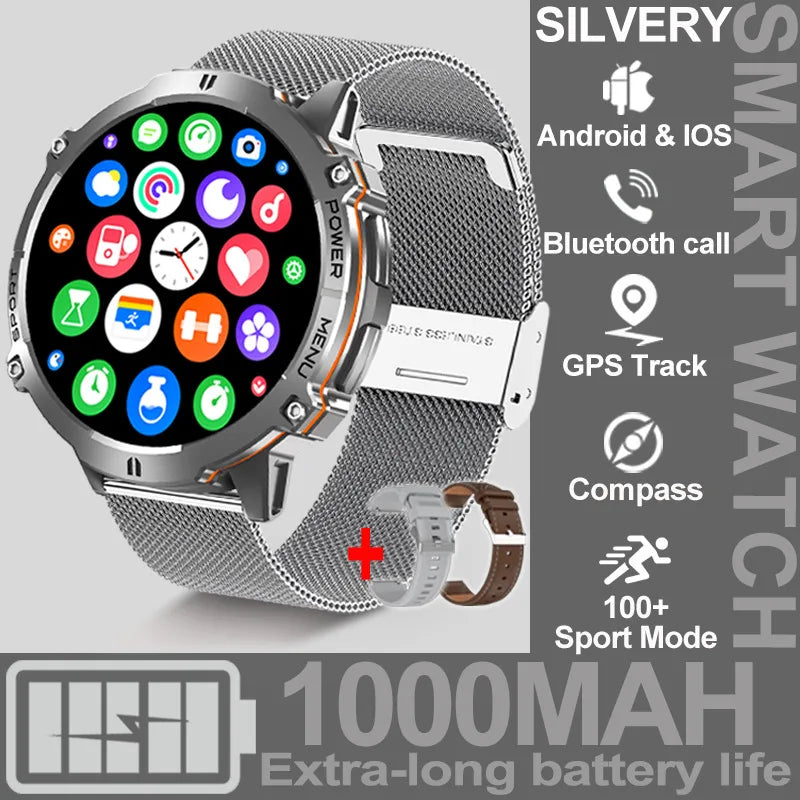 For XIAOMI 1000MAH endurance Sport Smart Watch Men 1.73-inch HD Screen GPS tracker Compass Bluetooth Call Waterproof Smart Watch