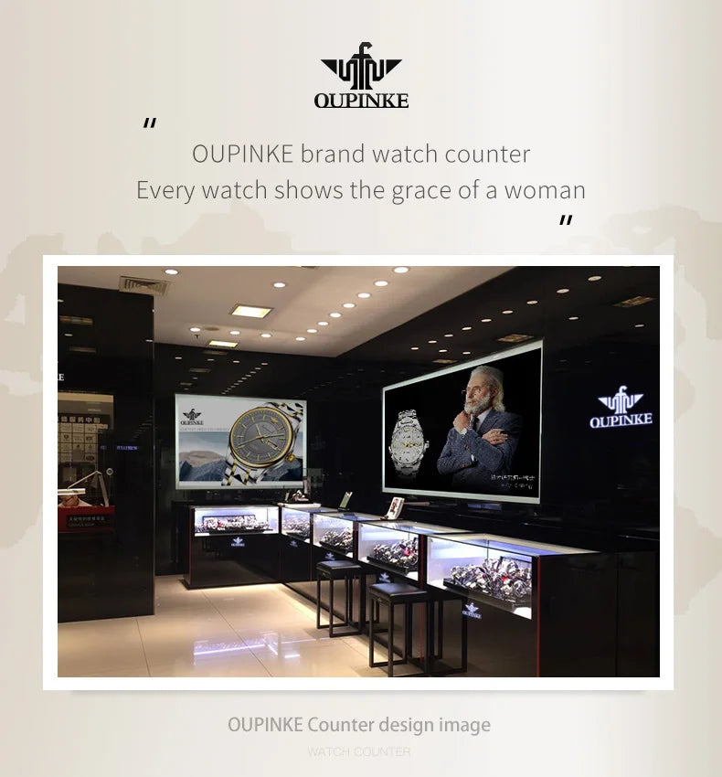 OUPINKE 3170 Womens Watch Elegant Luxury Original Automatic Mechanical Dual Calendar Watches For Ladies Waterproof Reloj Mujer