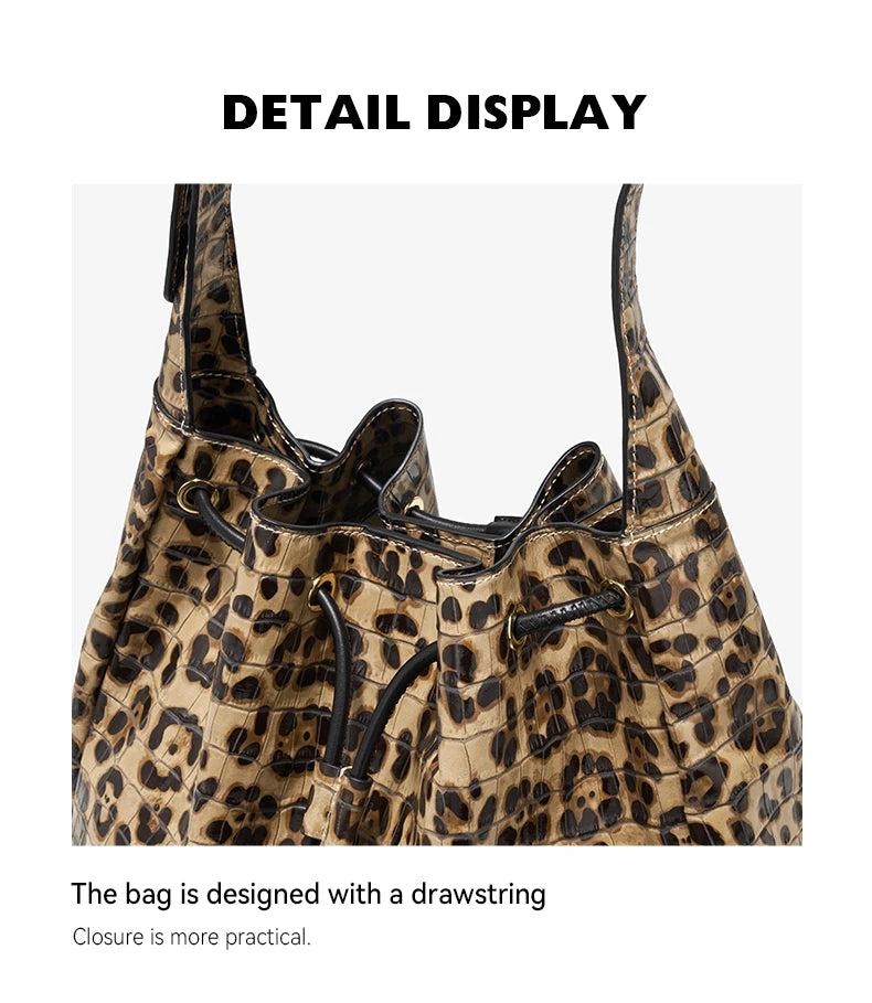 BAFELLI WOMEN'S NEW BAGS LUXURY FASHION LEATHER HANDBAGS 2025 HIGH QUALITY DESIGNER BRAND CAPACITY LADIES SHOULDER LEOPARD PRINT