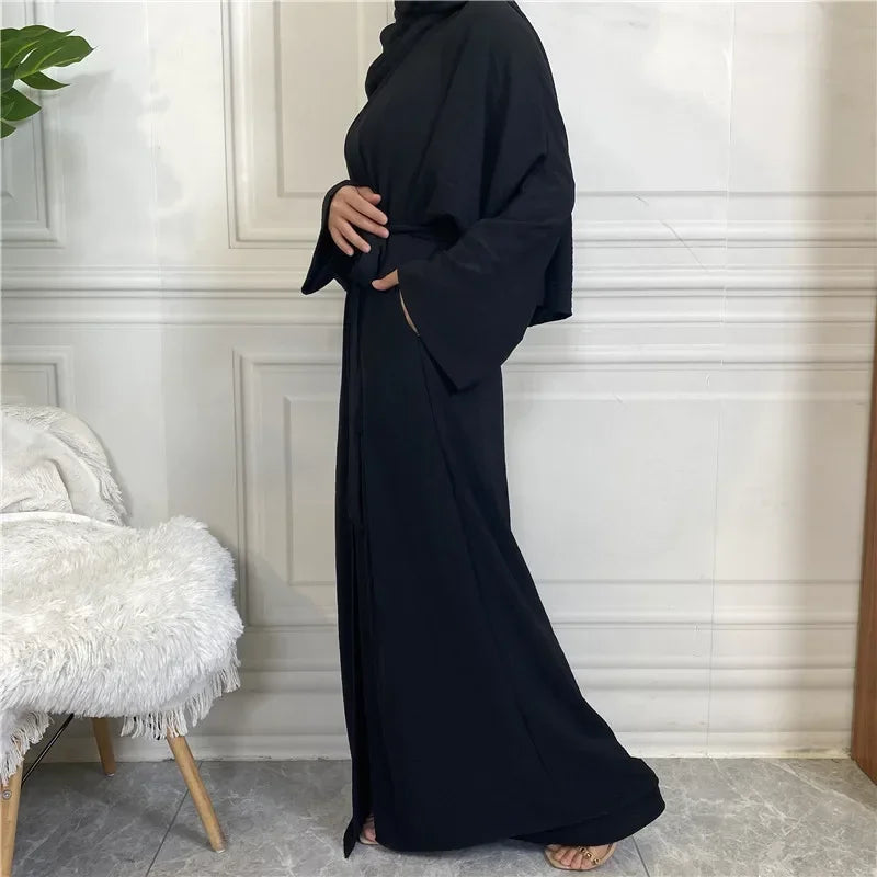 Muslim Fashion Hijab Dubai Abaya Long Dresses Women with Sashes Islam Clothing Abaya African Dresses for Women Musulman Djellaba