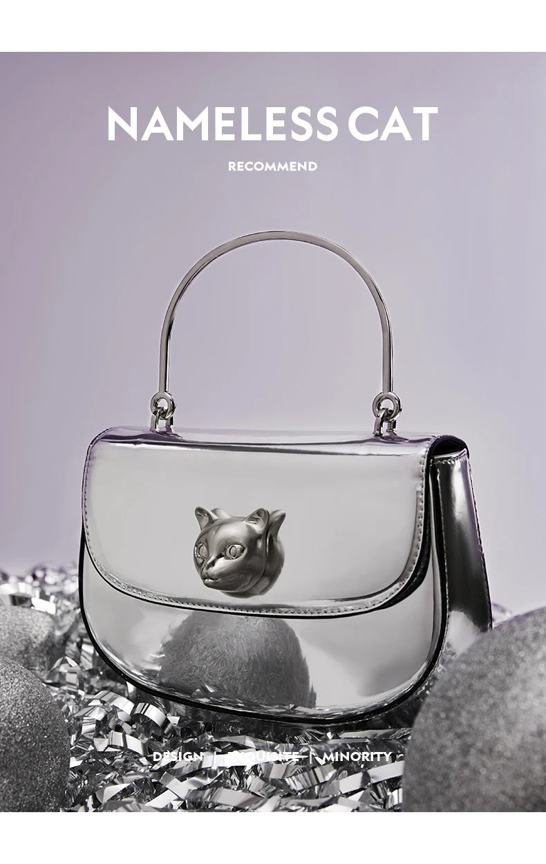 BAFELLI 2025 NEW WOMEN'S HANDBAG CAT EVENING PURSE LUXURY BRAND DESIGNER STYLE FASHION CASUAL CROSSBODAY LEATHER STYLISH