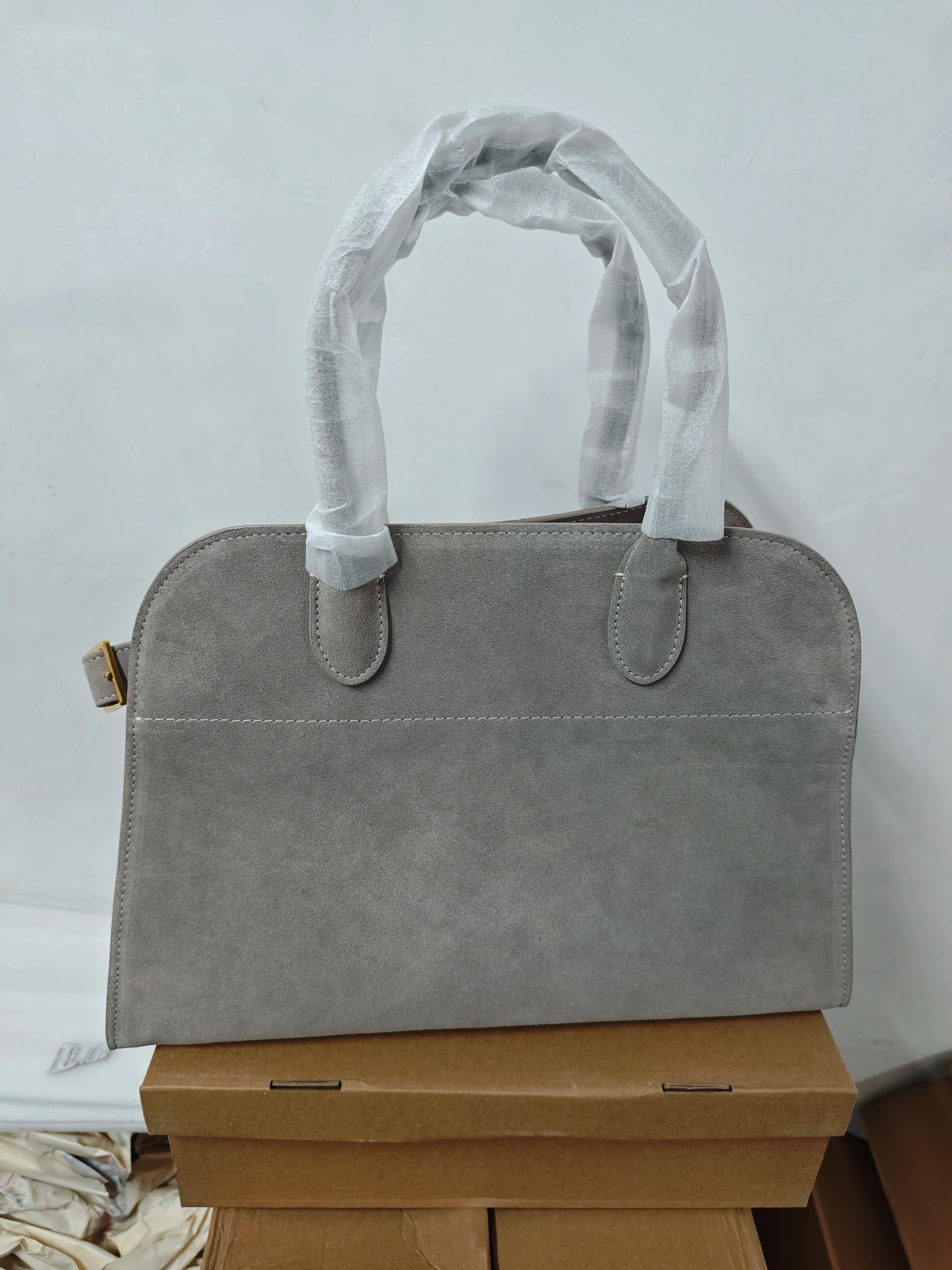 2025SSS Margaux 10/12/15 High Quality Tote Bag Fashion Large Capacity Casual Shoulder Bag Commute Suede Handbag