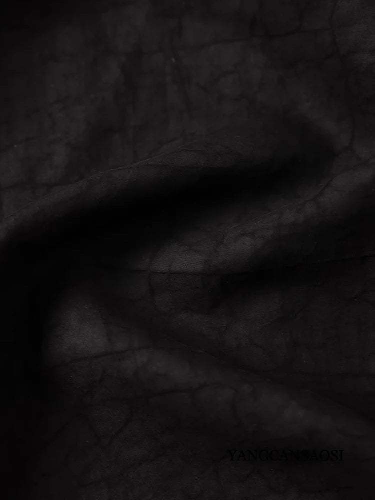 2025 Women's New Black Turtle Crack 100%Natural Mulberry Silk Fragrant Cloud Gauze Turtle Pattern Loose Straight Tube Pants