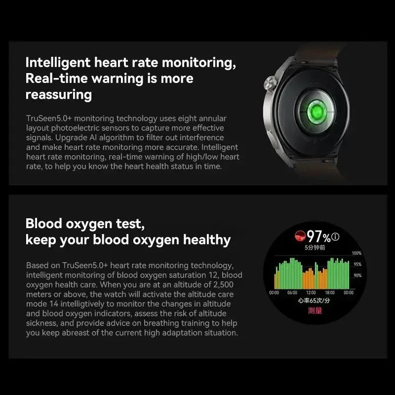 HUAWEI WATCH GT 3 Pro Titanium Body Sapphire Glass Mirror Diving Grade Waterproof 14 Days Long Battery Life Blood Oxygen Monitor