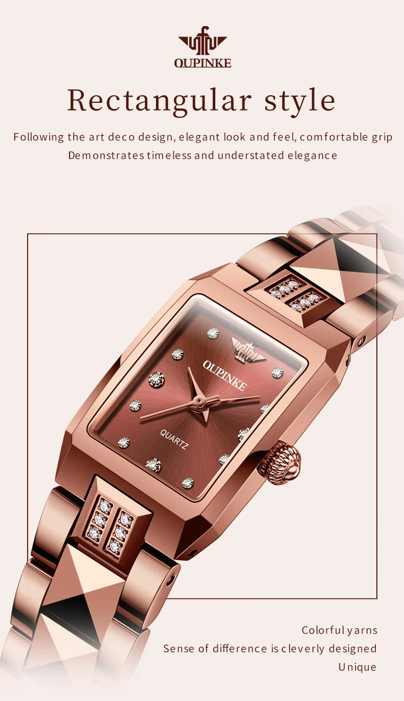 OUPINKE 3246 Japan Movement Automatic Women's Watch Luxury Elegant Diamond Tungsten steel Band Waterproof Wristwatch for Men NEW
