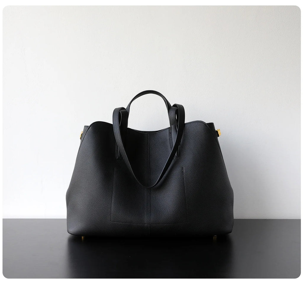 Motingsome Luxury Designer Bags Women Genuine Leather Handbag Fashionable Lady Large Capacity Tote Niche First-layer Cowhide Bag