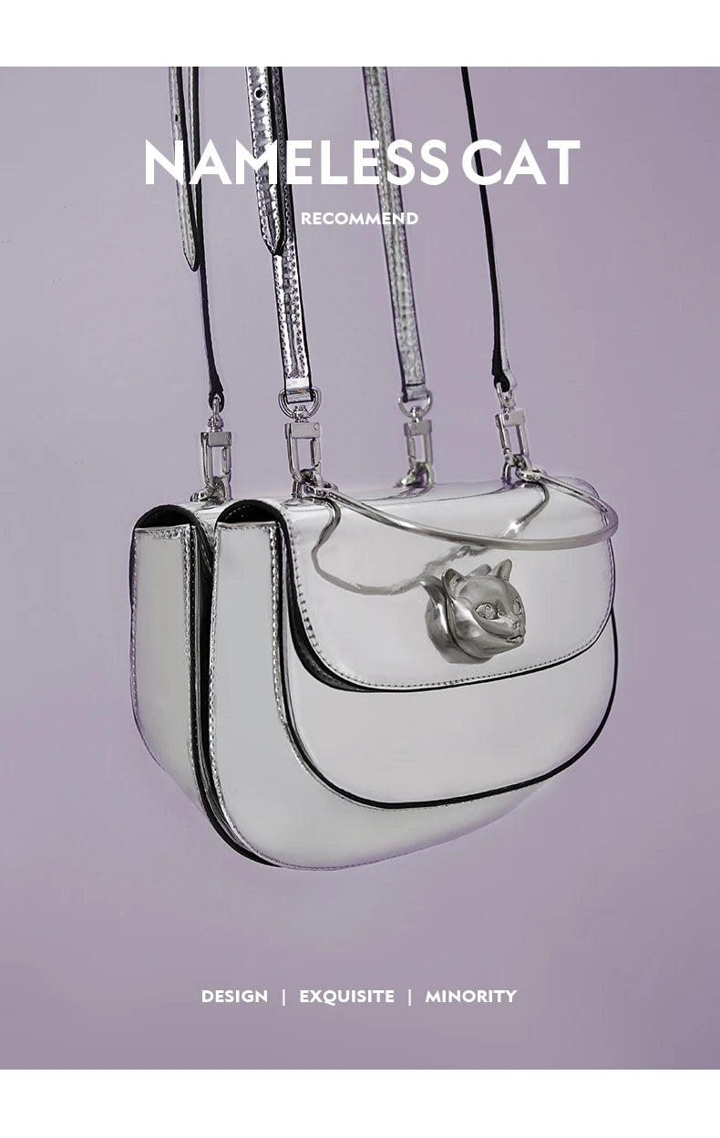 BAFELLI 2025 NEW WOMEN'S HANDBAG CAT EVENING PURSE LUXURY BRAND DESIGNER STYLE FASHION CASUAL CROSSBODAY LEATHER STYLISH