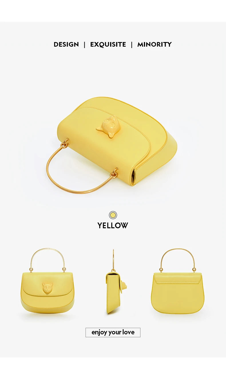 BAFELLI 2025 NEW WOMEN'S HANDBAG CAT EVENING PURSE LUXURY BRAND DESIGNER STYLE FASHION CASUAL CROSSBODAY LEATHER STYLISH