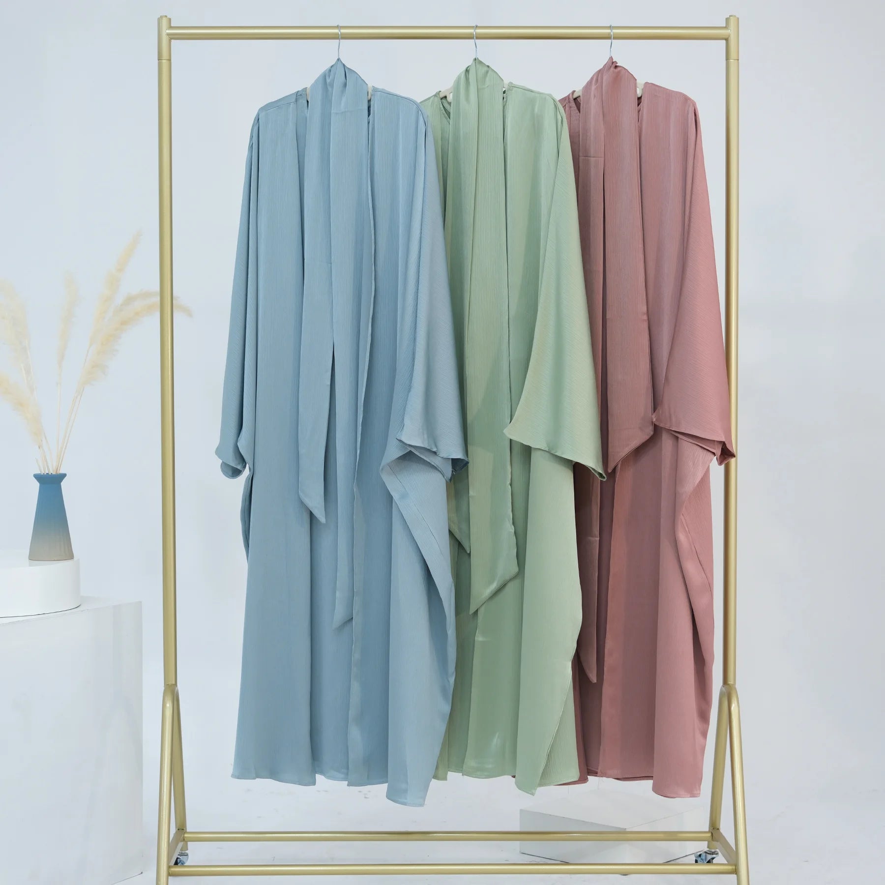 Ramadan Muslim Women 2 Piece Set Party Dresses Abaya Eid Jalabiya Sashes Morocco Dubai Kaftan Cardigan Robe Kimono Kebaya Caftan