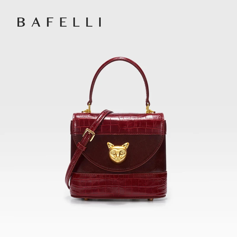 BAFELLI HANDBAG 2025 WOMEN'S NEW LEATHER PURSE EVENING DESIGNER BUCKET CAT LUXURY BRAND FASHION BUSINESS CASUAL BAGS