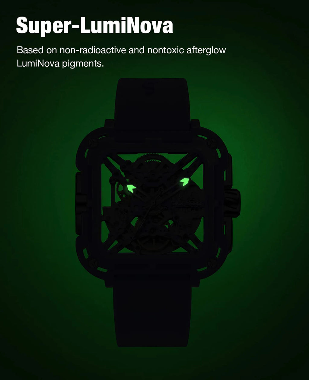 CIGA Design X Series Automatic Movement Couple Watches for Men Women White Ceramic Luminous Skeleton Mechanical Wristwatches