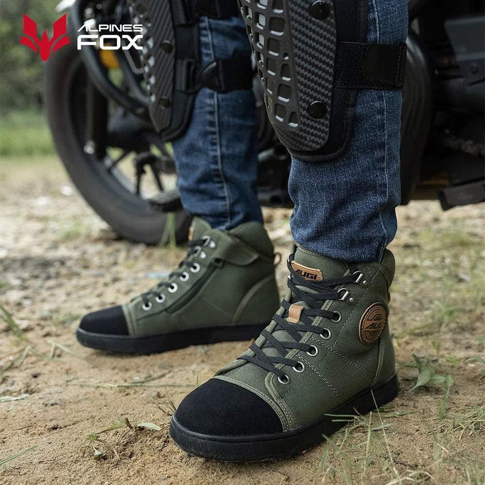 Breathable Motorcycle Boots Men Women Biker Shoes Casual Men's Sneakers Microfiber Motocross Shoes Motorbike Protective Boots