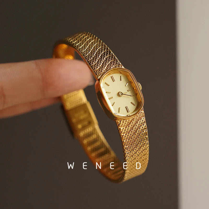 Watch for women light luxury niche small gold watch 2025 new retro small exquisite women's quartz watch