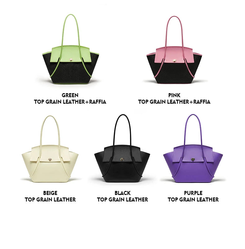 BAFELLI 2025 NEW WOMEN'S CASUAL TOTE BEACH BAG LARGE TRAVEL PURSE LUXURY DESIGNER BRAND GENUINE LEATHER FEMALE BAGS