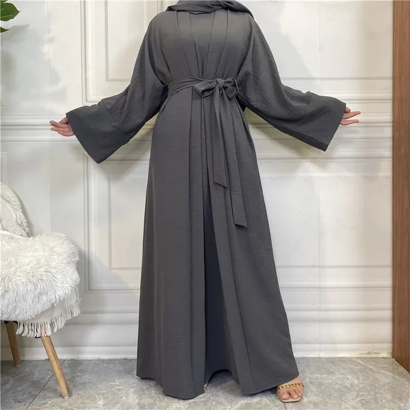 Muslim Fashion Hijab Dubai Abaya Long Dresses Women with Sashes Islam Clothing Abaya African Dresses for Women Musulman Djellaba