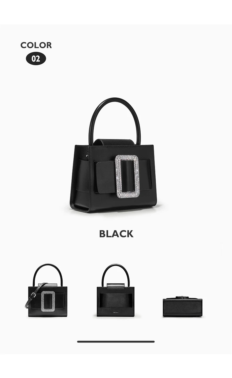 BAFELLI 2025 NEW WOMEN'S FASHION PINK EVENING HANDBAG SHOULDER BOXY BAG CASUAL PURSE LUXURY BRAND DESIGNER LEATHER TREND LADY