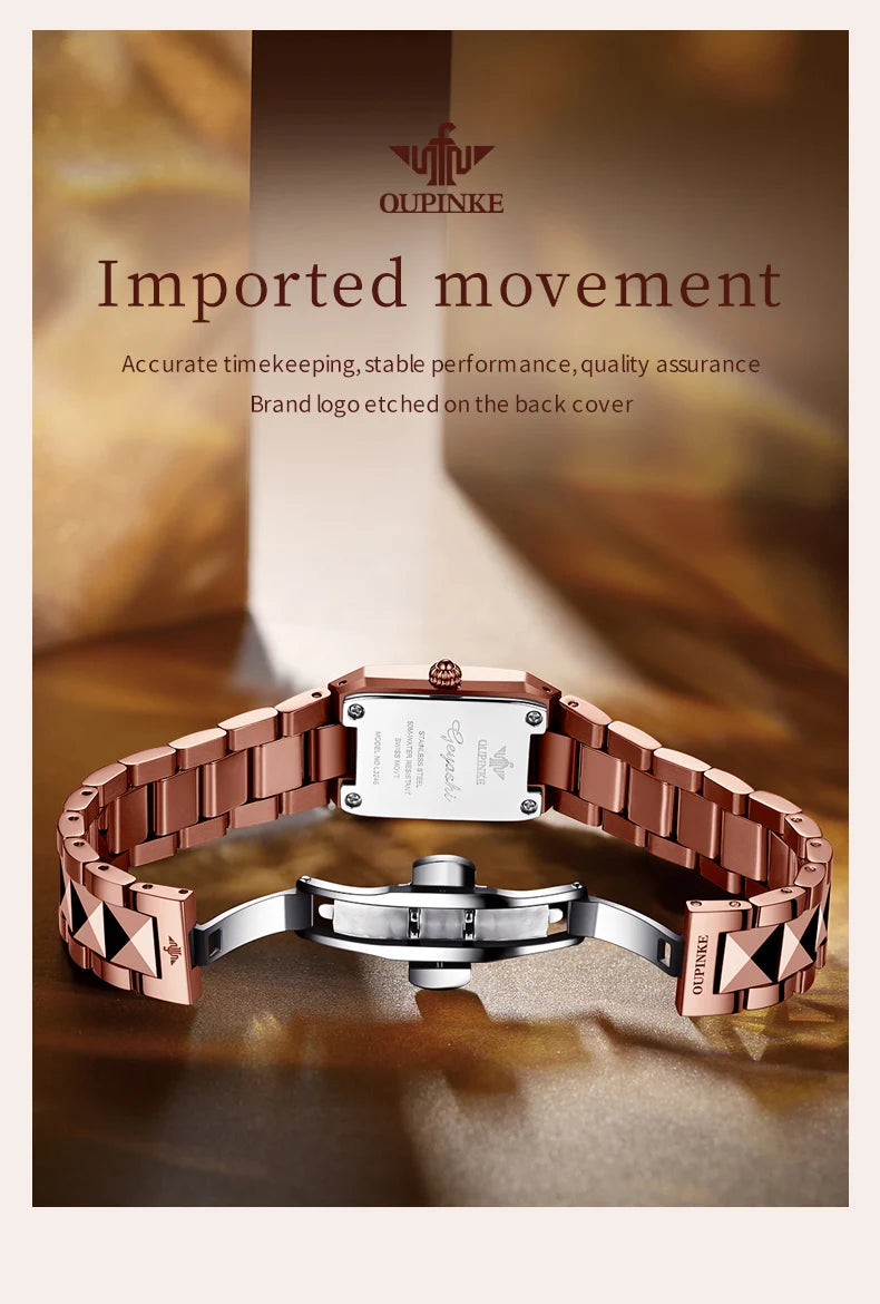 OUPINKE 3246 Japan Movement Automatic Women's Watch Luxury Elegant Diamond Tungsten steel Band Waterproof Wristwatch for Men NEW