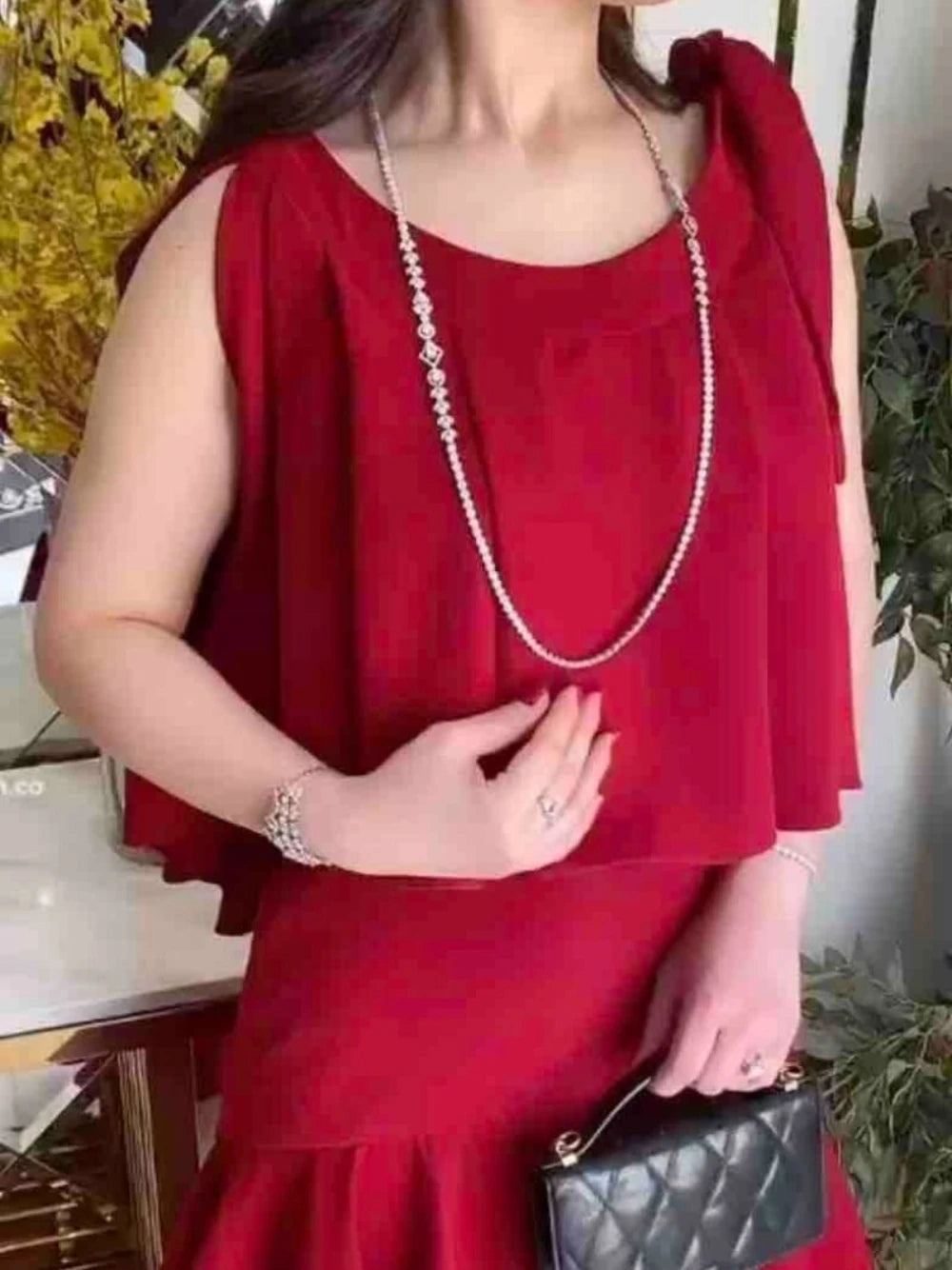 Sexy O Neck Tiered Casual Evening Dress Stylish Women Muslim Sleeveless Gown Fast Shipping Cocktail Charming A Line Prom Wear