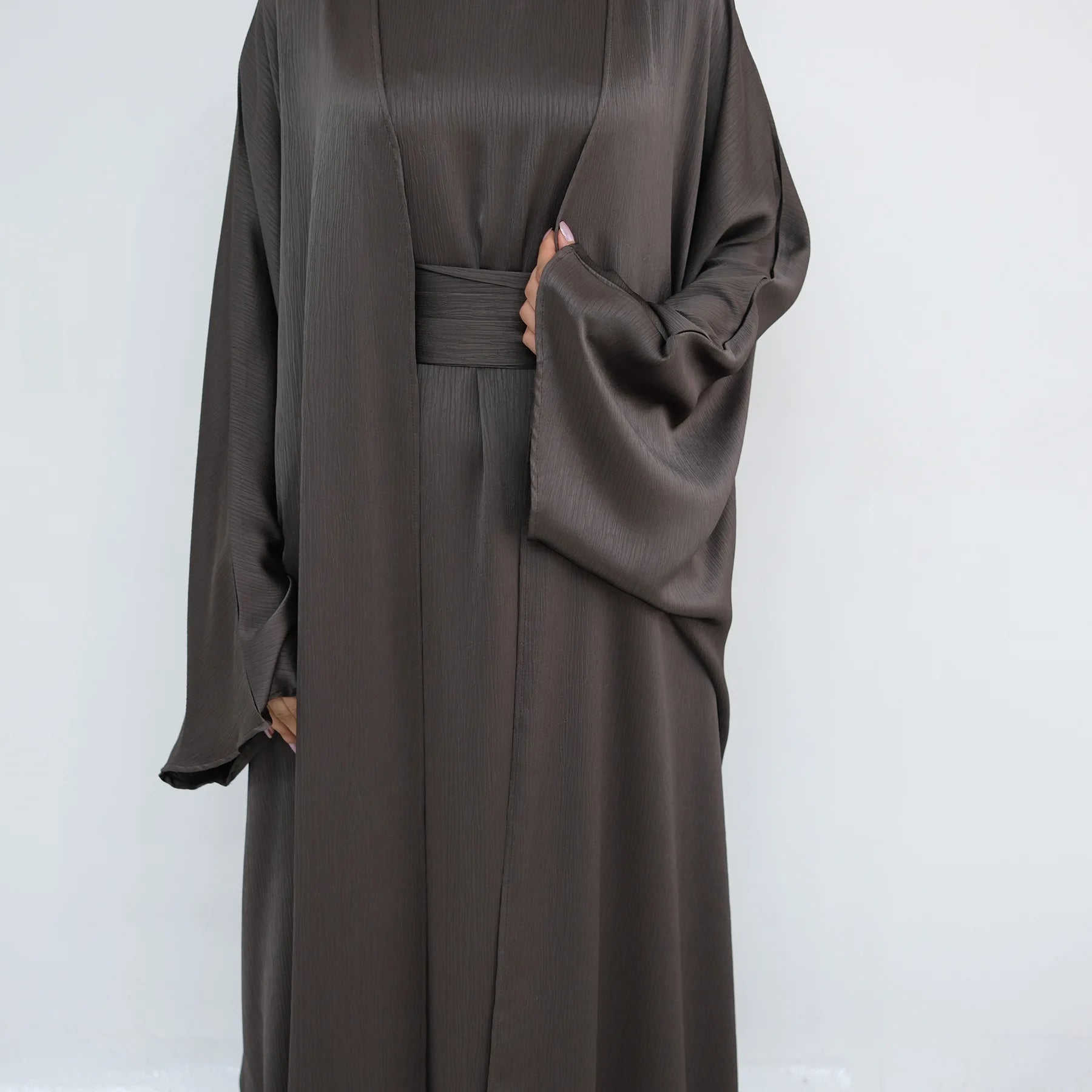 Ramadan Muslim Women 2 Piece Set Party Dresses Abaya Eid Jalabiya Sashes Morocco Dubai Kaftan Cardigan Robe Kimono Kebaya Caftan