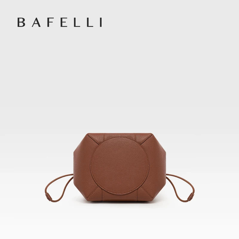 BAFELLI 2025 WOMEN'S HANDBAG BUCKET BAG FASHION LEATHER STYLISH SHOULDER LUXURY BRAND FEMALE DESIGNER PURSE CLASSIC
