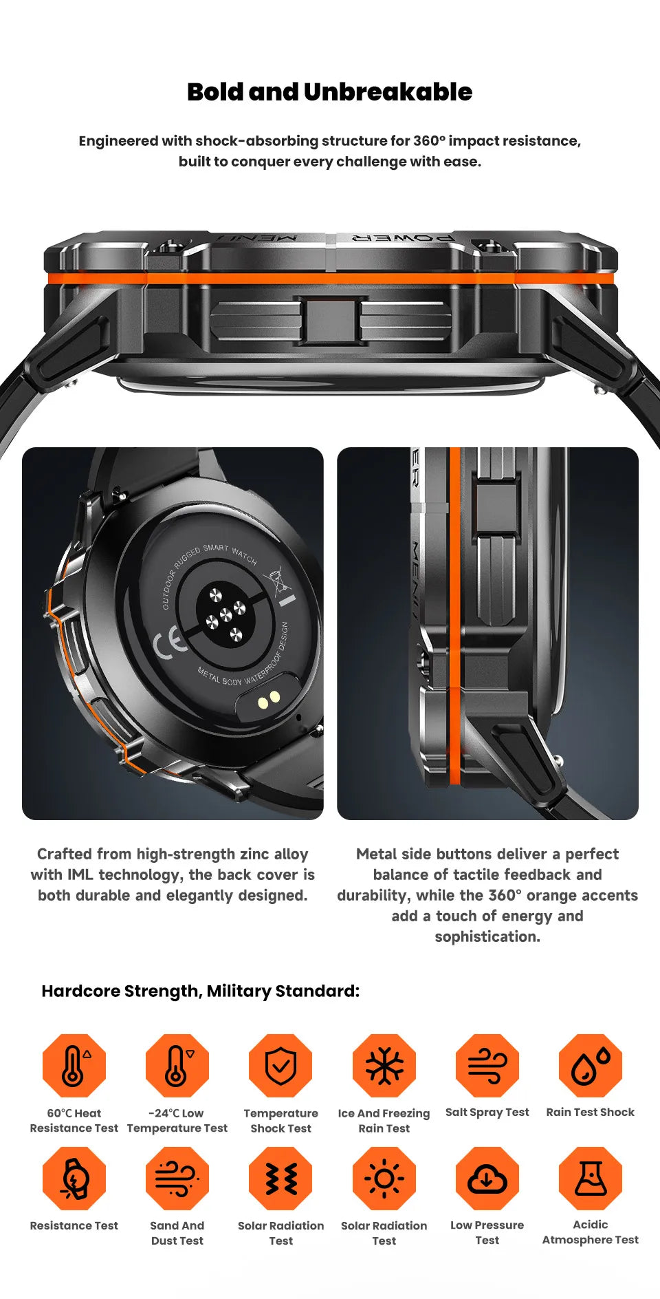 For XIAOMI 1000MAH endurance Sport Smart Watch Men 1.73-inch HD Screen GPS tracker Compass Bluetooth Call Waterproof Smart Watch