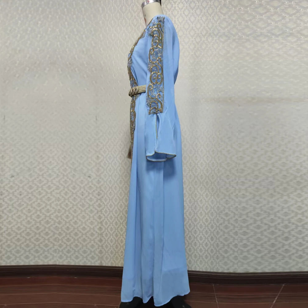 Luxury Dubai Abayas Eid Djellaba Jalabiya Women Muslim Evening Party Maxi Dress Turkey Kaftan Islam Clothing Morocco Vestidos