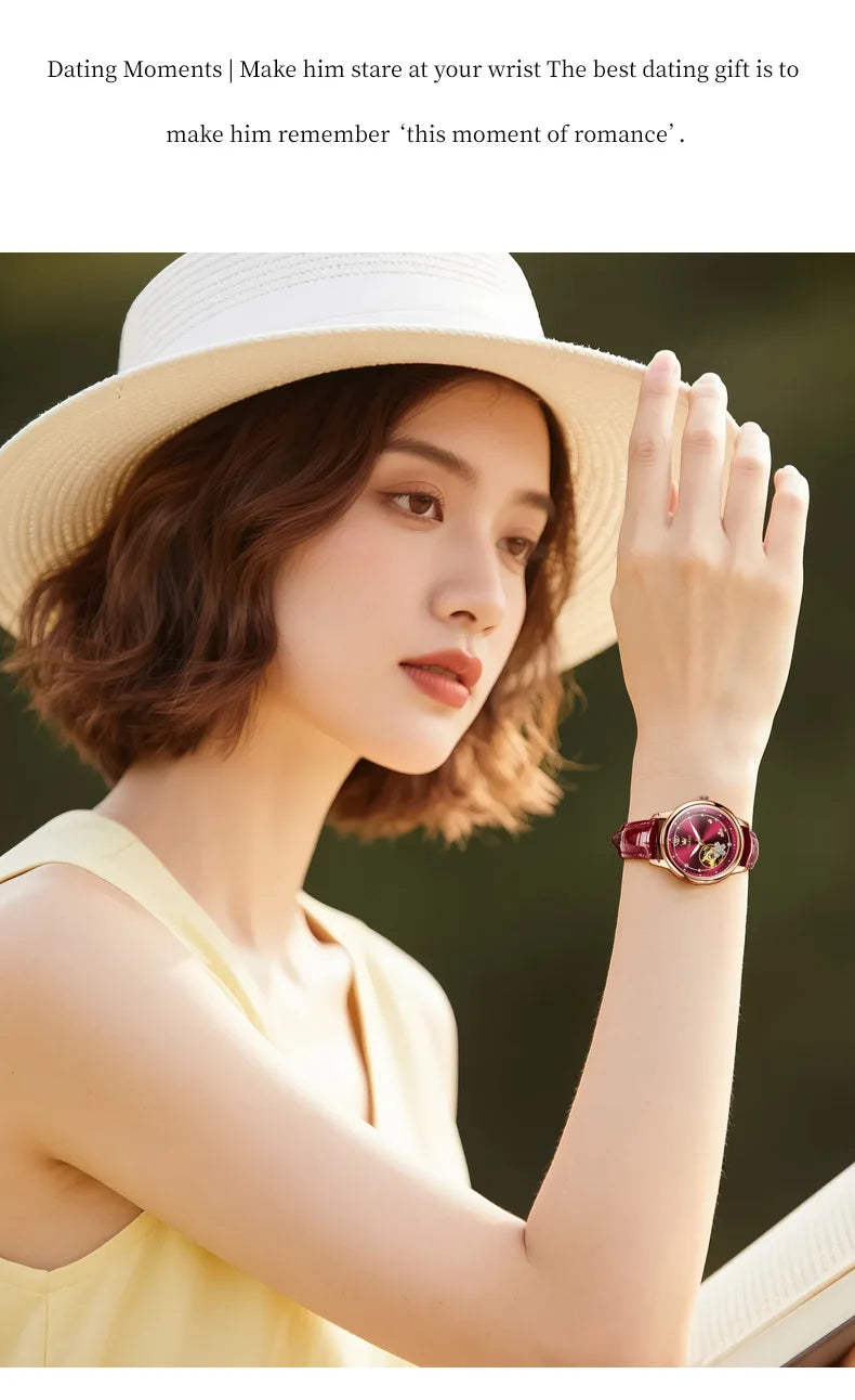 OLEVS 6732 Women Watches Luxury FashionAutomatic Mechanical Watch Stainless Steel Waterproof Watches For Women Gifts Box New