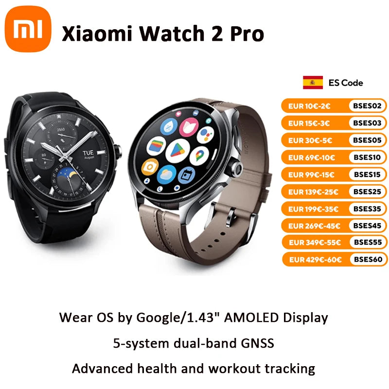 Global Version Xiaomi Watch 2 Pro 1.43" AMOLED Display 150+ Sports Modes Snapdragon W5+ Gen 1 Magnetic Charge Mi Smart Watch