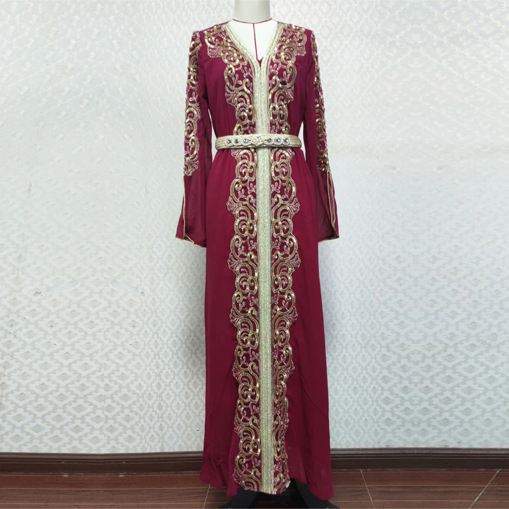 Luxury Dubai Abayas Eid Djellaba Jalabiya Women Muslim Evening Party Maxi Dress Turkey Kaftan Islam Clothing Morocco Vestidos