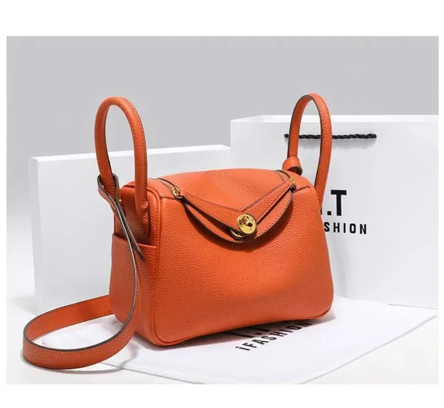 Genuine Leather Lady Lindi Bag Large Shoulder Bag for Women Cute Ladies Side Bag Luxury Handbags BH3