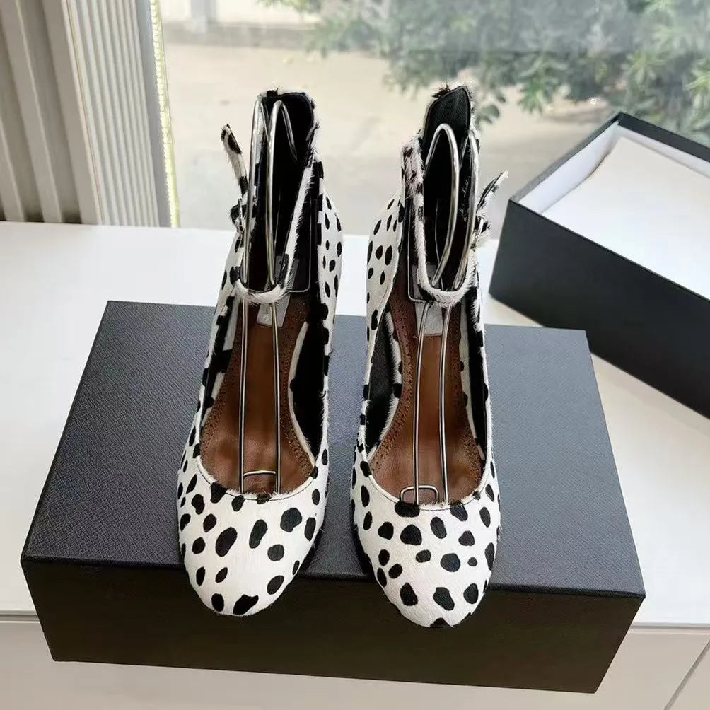 2025 New Luxury Designer Ultra High Heels Sexy Genuine Leather Shallow Mouth Thin Heel Strap Fashion Single Shoes Size 41