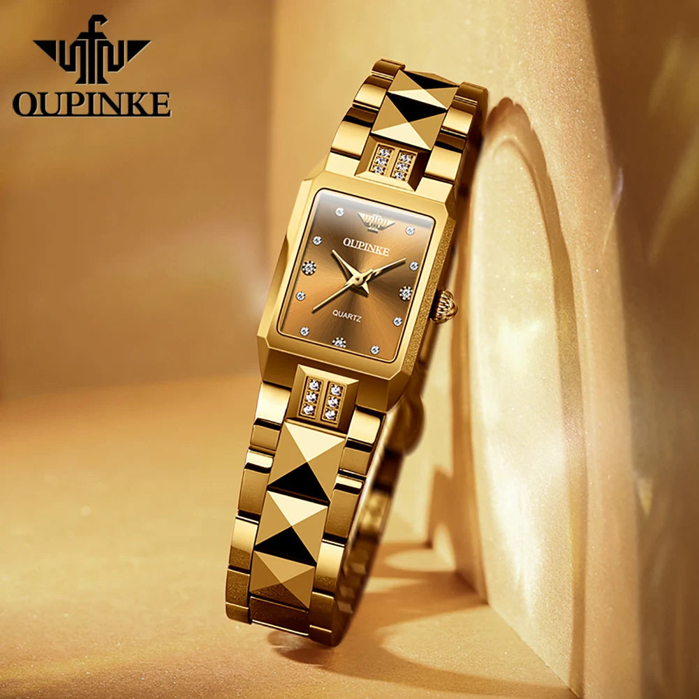 OUPINKE 3246 Japan Movement Automatic Women's Watch Luxury Elegant Diamond Tungsten steel Band Waterproof Wristwatch for Men NEW